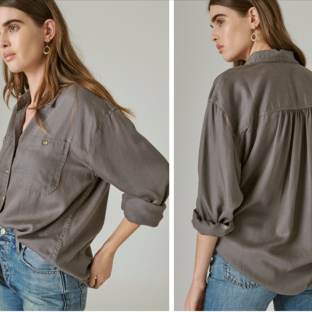 Lucky Brand 100% Lyocell Shirt in *Blue, Gray, or Green*